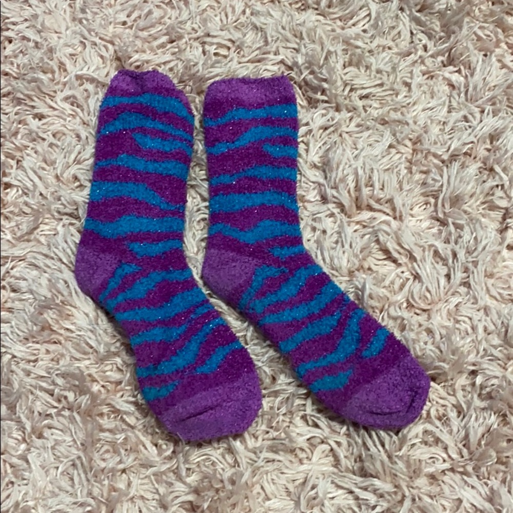 Striped fuzzy socks